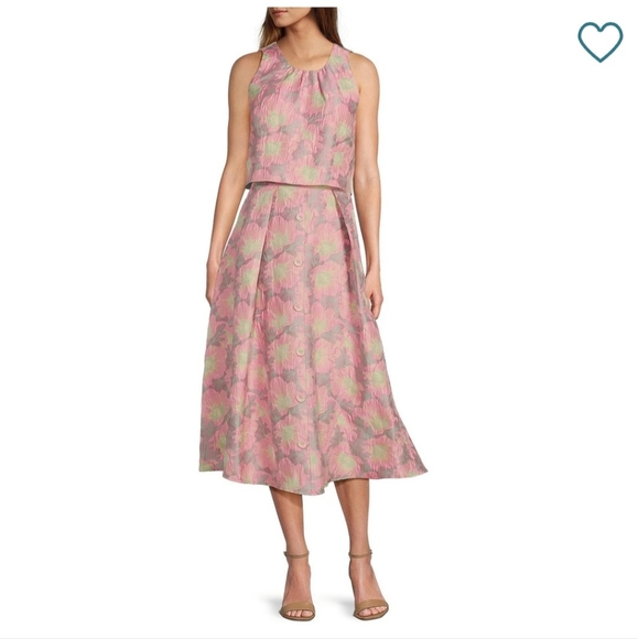 Abbey Glass Coordinating Eden Jacquard Midi A-Line Skirt - Picture 1 of 2